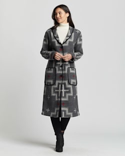 WOMEN'S WOOL SHAWL-COLLAR DUSTER COAT IN GREY SAN MIGUEL image number 1