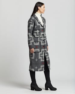 ALTERNATE VIEW OF WOMEN'S WOOL SHAWL-COLLAR DUSTER COAT IN GREY SAN MIGUEL image number 2