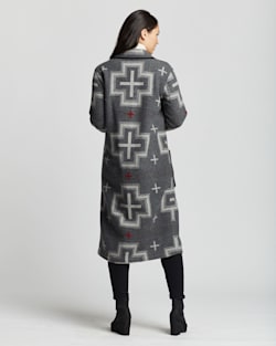 ALTERNATE VIEW OF WOMEN'S WOOL SHAWL-COLLAR DUSTER COAT IN GREY SAN MIGUEL image number 3