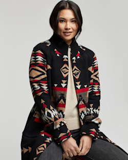 ALTERNATE VIEW OF WOMEN'S ROCK POINT ARCHIVE BLANKET COAT IN BLACK image number 6