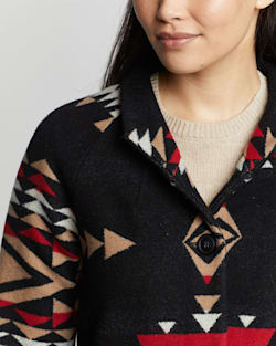 ALTERNATE VIEW OF WOMEN'S ROCK POINT ARCHIVE BLANKET COAT IN BLACK image number 5