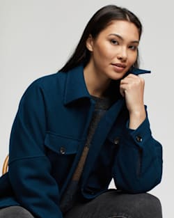 ALTERNATE VIEW OF WOMEN'S MARIS WOOL COAT IN DEEP TEAL image number 5