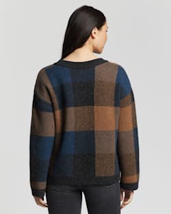 ALTERNATE VIEW OF WOMEN'S ALPACA CHECK SWEATER IN CHARCOAL MULTI image number 3
