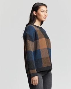 ALTERNATE VIEW OF WOMEN'S ALPACA CHECK SWEATER IN CHARCOAL MULTI image number 2