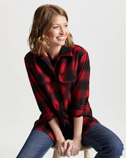 ALTERNATE VIEW OF WOMEN'S BOYFRIEND BOARD SHIRT IN RED ROCK BUFFALO OMBRE image number 5