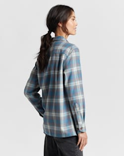 ALTERNATE VIEW OF WOMEN'S BOYFRIEND PLAID BOARD SHIRT IN BLUE/PURPLE PLAID image number 2