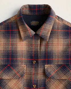 ALTERNATE VIEW OF WOMEN'S PLAID BOYFRIEND BOARD SHIRT IN BROWN/NAVY/RED PLAID image number 3