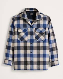 WOMEN'S PLAID BOYFRIEND BOARD SHIRT IN BLUE/TAN CHECK image number 1