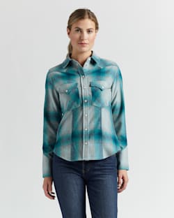 WOMEN'S SNAP-FRONT CANYON SHIRT IN TURQUOISE/GREY OMBRE image number 1