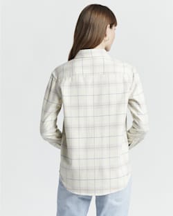 ALTERNATE VIEW OF WOMEN'S GIRLFRIEND DOUBLE-BRUSHED FLANNEL SHIRT IN IVORY MULTI WINDOWPANE image number 3