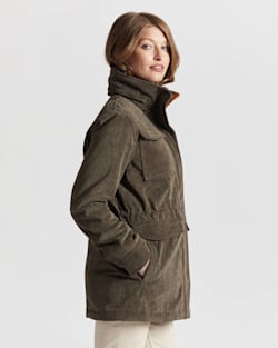 ALTERNATE VIEW OF WOMEN'S ODESSA HOODED CORDUROY JACKET IN BREEN image number 2