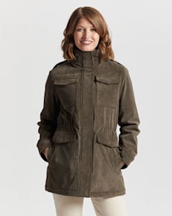 ALTERNATE VIEW OF WOMEN'S ODESSA HOODED CORDUROY JACKET IN BREEN image number 4