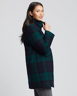 ALTERNATE VIEW OF WOMEN'S CAMDEN TOPPER COAT IN BLACK WATCH PLAID image number 2