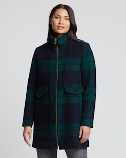 ALTERNATE VIEW OF WOMEN'S CAMDEN TOPPER COAT IN BLACK WATCH PLAID image number 5