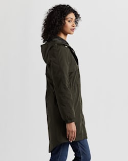 ALTERNATE VIEW OF WOMEN'S TECHRAIN HOODED ANORAK IN OLIVE image number 2