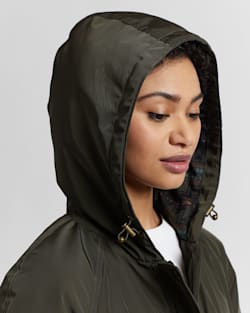 ALTERNATE VIEW OF WOMEN'S TECHRAIN HOODED ANORAK IN OLIVE image number 6