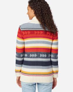 WOMEN'S CAMPFIRE ZIP CARDIGAN IN IVORY MULTI STRIPE image number 4