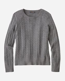 WOMEN'S MERINO CABLE PULLOVER IN GREY HEATHER image number 1