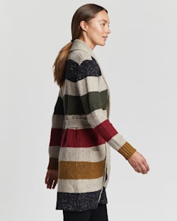 ALTERNATE VIEW OF WOMEN'S GLACIER STRIPE CARDIGAN IN TAN STRIPE image number 2