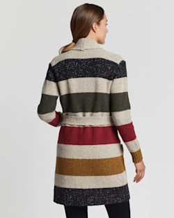 ALTERNATE VIEW OF WOMEN'S GLACIER STRIPE CARDIGAN IN TAN STRIPE image number 3