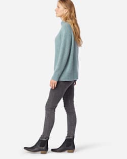 ALTERNATE VIEW OF WOMEN'S DONEGAL MERINO SWEATER IN SEA GLASS BLUE image number 2