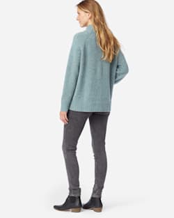ALTERNATE VIEW OF WOMEN'S DONEGAL MERINO SWEATER IN SEA GLASS BLUE image number 3