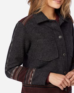 ALTERNATE VIEW OF WOMEN'S WESTERN HORIZONS WOOL COAT IN BLACK SANTA ROSA image number 4