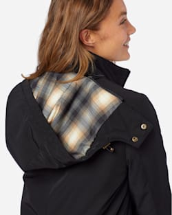 ALTERNATE VIEW OF WOMEN'S TECHRAIN HOODED LONG COAT IN BLACK image number 5