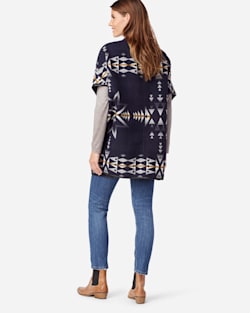 WOMEN'S LEATHER TRIM JACQUARD CAPE image number 3