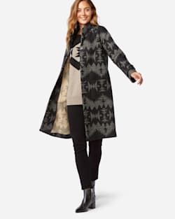 ALTERNATE VIEW OF WOMEN'S SONORA ARCHIVE BLANKET COAT IN BLACK SONORA image number 2