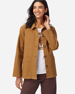 WOMENS CANVAS CHORE JACKET IN PEANUT image number 1