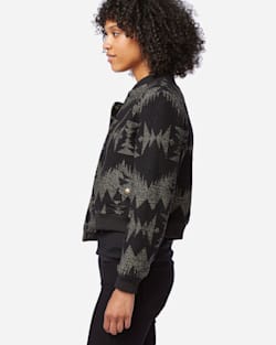 ALTERNATE VIEW OF WOMEN'S JACQUARD BOMBER JACKET IN BLACK SONORA image number 3