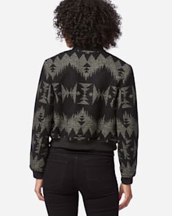 ALTERNATE VIEW OF WOMEN'S JACQUARD BOMBER JACKET IN BLACK SONORA image number 4