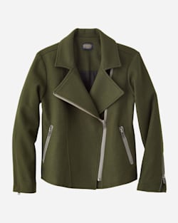 WOMEN'S ECO-WISE WOOL MOTO JACKET IN RAIN FOREST image number 1