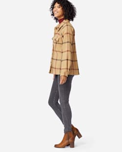 ALTERNATE VIEW OF WOMEN'S DAPHNE WOOL JACKET IN TAN WINDOWPANE PLAID image number 5