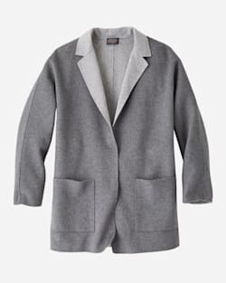 WOMEN'S DOUBLE FACE LONG JACKET IN GREY/SOFT GREY HEATHER image number 1
