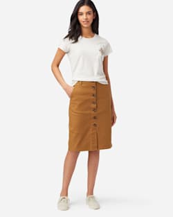 BUTTON FRONT PENCIL SKIRT IN PEANUT image number 1