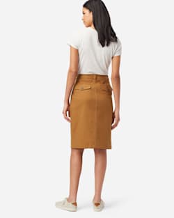 ALTERNATE VIEW OF BUTTON FRONT PENCIL SKIRT IN PEANUT image number 3