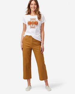 ALTERNATE VIEW OF WOMEN'S HIGH-WAISTED CROPPED PANTS IN PEANUT image number 2