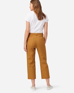 ALTERNATE VIEW OF WOMEN'S HIGH-WAISTED CROPPED PANTS IN PEANUT image number 3
