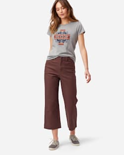 WOMEN'S HIGH-WAISTED CROPPED PANTS IN RUSTIC PLUM image number 1