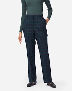 ALTERNATE VIEW OF WOMEN'S BLACK WATCH STRAIGHT LEG PANTS IN BLACK WATCH TARTAN image number 3