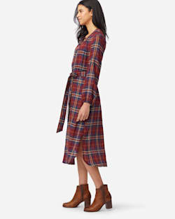 ALTERNATE VIEW OF BUTTON-FRONT PLAID DRESS IN RUST PLAID image number 2