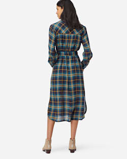 ALTERNATE VIEW OF BUTTON-FRONT PLAID DRESS IN BLUE PLAID image number 2