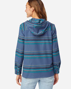 ALTERNATE VIEW OF WOMEN'S BOYFRIEND WOOL ZIP HOODIE IN BLUE MULTI STRIPE image number 3
