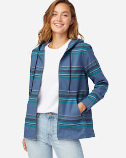 ALTERNATE VIEW OF WOMEN'S BOYFRIEND WOOL ZIP HOODIE IN BLUE MULTI STRIPE image number 4