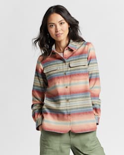 WOMEN'S BOARD SHIRT IN CORAL MULTI STRIPE image number 1