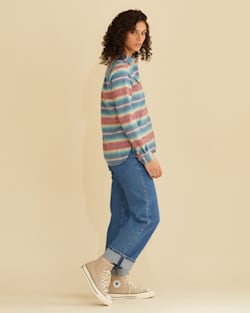 ALTERNATE VIEW OF WOMEN'S BOARD SHIRT IN TURQUOISE MULTI STRIPE image number 3