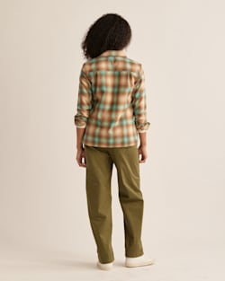 ALTERNATE VIEW OF WOMEN'S BOARD SHIRT IN BROWN/TURQUOISE OMBRE image number 3