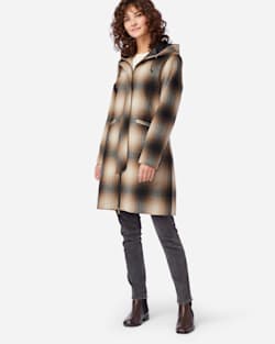 WOMEN'S STANFORD INSULATED WALKER COAT IN IVORY/BLACK/MOCHA PLAID image number 1